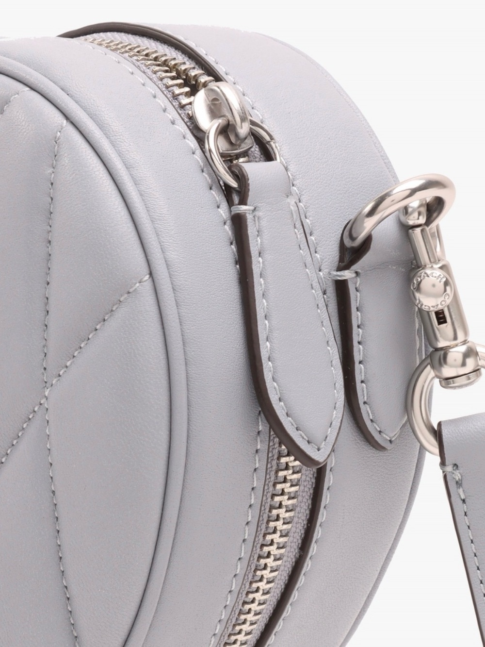 NWT Coach Heart Crossbody Bag with Quilting, Grey Blue - Picture 4 of 9